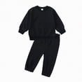 thumbnail image 1 of Big Boys Kid Outfits Pants Set Little Spring Fall Solid Color Long Sleeve Elastic Waist 6 9 12 18 24 Months Everyday Outfit 2 Pcs, 1 of 4