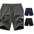 thumbnail image 1 of Big Boys Label‑Patch Cargo Shorts Adjustable Drawstring Waist Outdoor Shorts 6‑16Y, 1 of 5