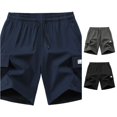 thumbnail image 1 of Big Boys Label‑Patch Cargo Shorts Adjustable Drawstring Waist Outdoor Shorts 6‑16Y, 1 of 5