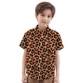 thumbnail image 1 of Big Boys Leopard Print Shirt Breathable Top Kids Loose Fit Tee Fabric Lightweight Summer Spring Clothing Size 8-9T, 1 of 5