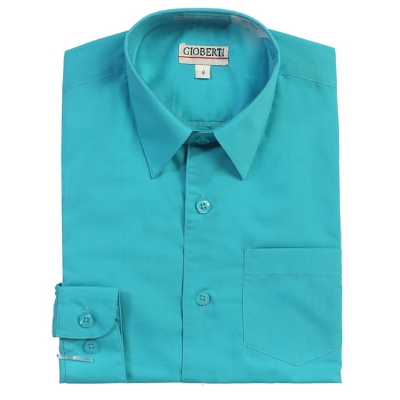 Gioberti Boys Long Sleeve Solid Dress Shirt