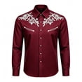 thumbnail image 1 of Big Boys Long Sleeve Shirt Cowboy Graphic Print Lapel Collar Western Cowboy Button Down Casual Summer Tops Basic Blouse Size 12-13T, 1 of 4