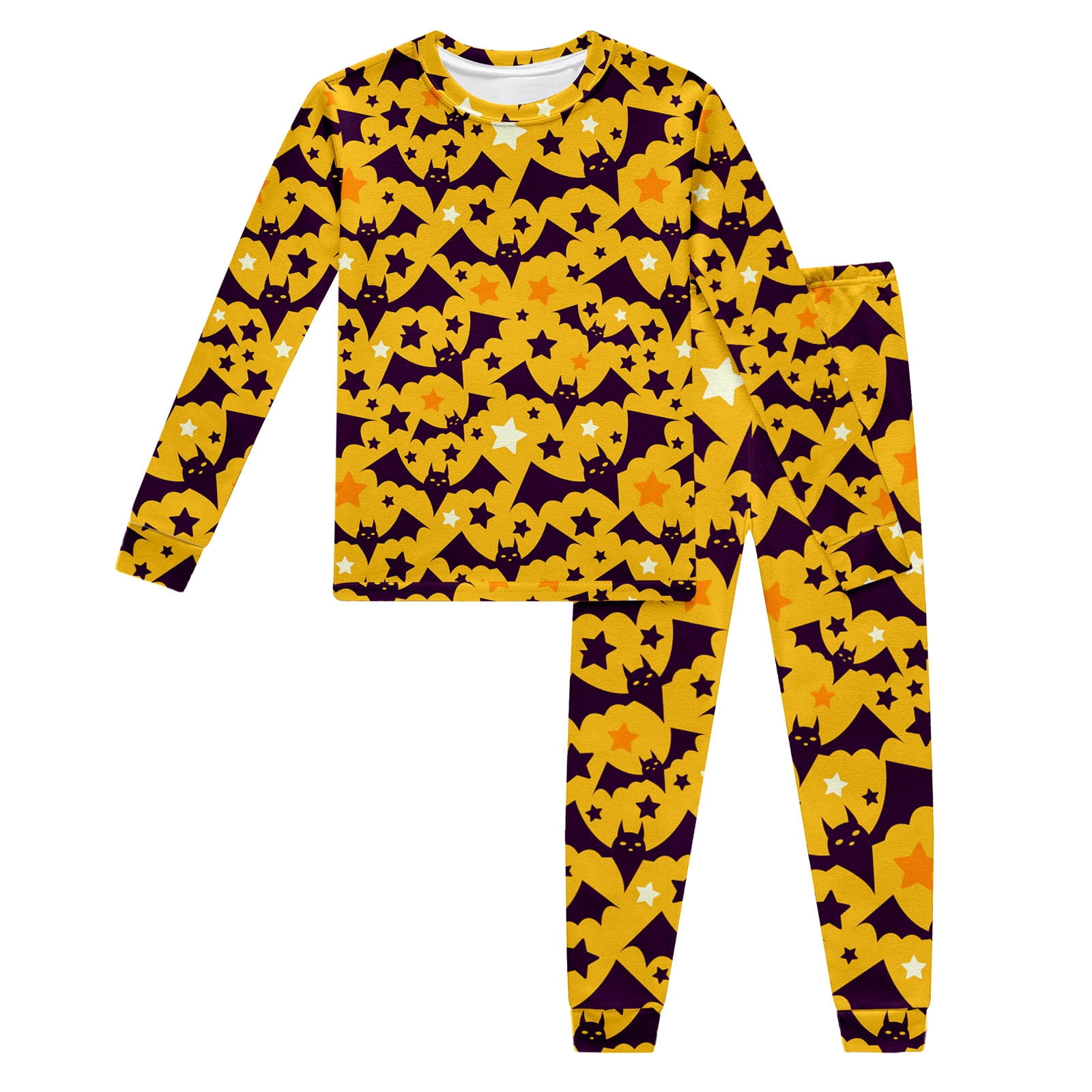 Big Boys Outfits Sets Pumpkin Ghost Skeleton Pajama Long Sleeve Pants ...