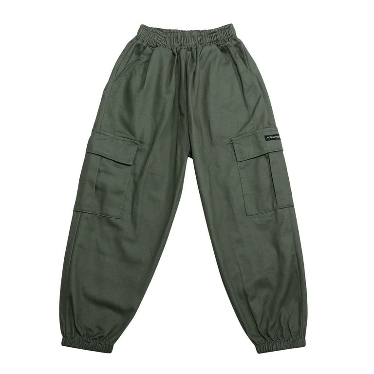 Big Boys Pants Kids Summer Casual Fashion Cargo Solid Color Loose Sweatpants Sports Activewear Trousers Pants for Boys Size 14 15Years Walmart