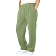 thumbnail image 1 of Big Boys Pants Wide Leg Sweatpants High Waist Drawstring Elastic Waist Casual Joggers Sports Daily Leisure Wear Loose Bottoms Pocket Design Long Wear Green 15T-16T, 1 of 6