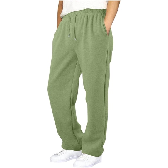 Big Boys Pants Wide Leg Sweatpants High Waist Drawstring Elastic Waist Casual Joggers Sports Daily Leisure Wear Loose Bottoms Pocket Design Long Wear Green 15T-16T
