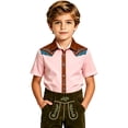 thumbnail image 1 of Big Boys Shirts Western Print Cowboy Short Sleeve Shirt with Button Down Design Clothes Size 13-14T, 1 of 4