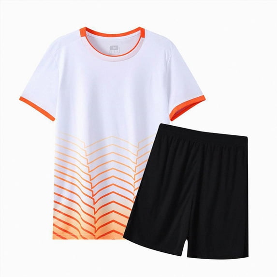 Big Boys Short Sleeved And Shorts Set Comfortable And Breathable Soccer For Boys