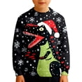 thumbnail image 1 of Big Boys' Sweatshirt Long Sleeve Crewneck Christmas Themed Print Sweatshirt Pullover Tops ,Size 11-12T , Black, 1 of 5