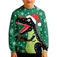 thumbnail image 1 of Big Boys' Sweatshirt Long Sleeve Crewneck Christmas Themed Print Sweatshirt Pullover Tops ,Size 9-10T , Green, 1 of 5