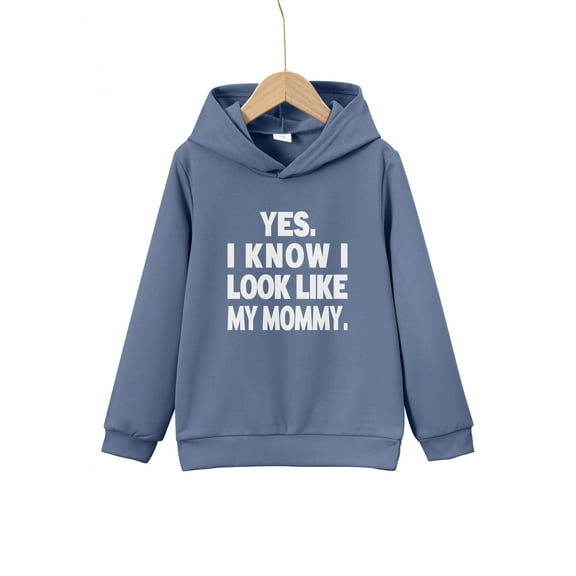 Big Boys Tops YES I KNOW I LOOK LIKE MY DADDY Letter Print Cute&Cozy Sweatshirt Casual Hoodie For Kids Boys - Keep Him Warm And Stylish!