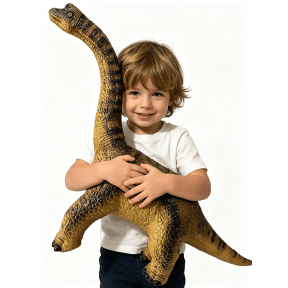 Big Brachiosaurus 32 inch, Dinosaur Toys for Kids 3-5, Large Inflatable Dinosaur Toys for Kids Toddler Dino Party Favors, Birthday Gifts for Boys Girls (Brown)