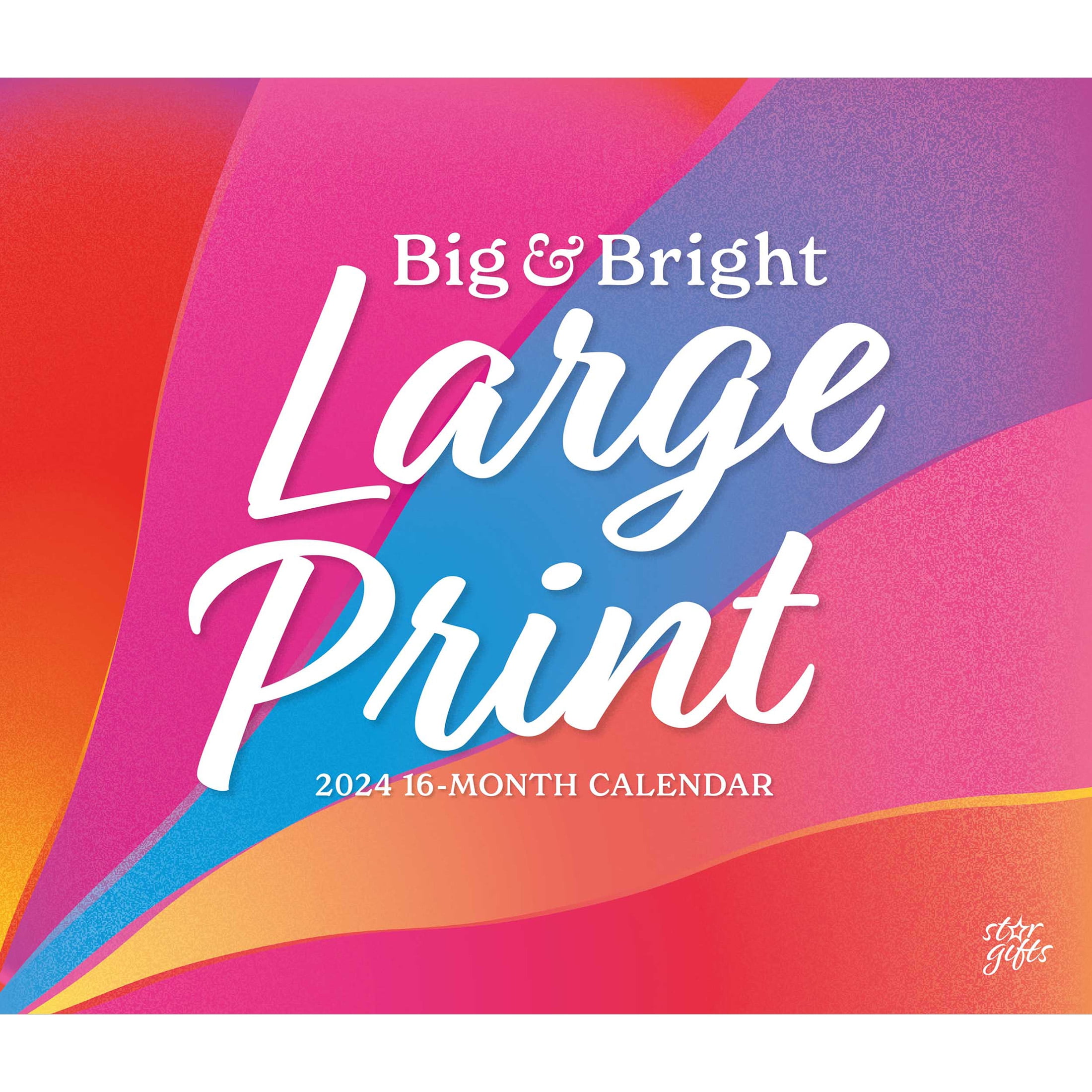 Big & Bright Large Print 2024 14x24" (Hanging) Wall Calendar