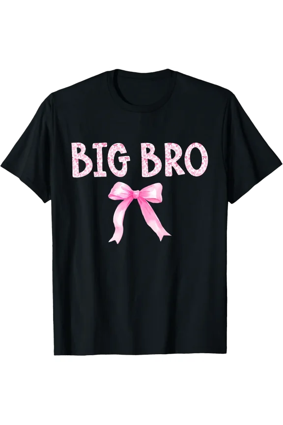 Big Bro Birthday Squad Coquette Bow Family T Shirt Size S-5XL