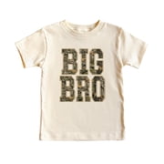 Big Bro Camo Shirt for Boys Matching Sibling Graphic Tee Camouflage Older Brother TShirt Natural Shirt 4T