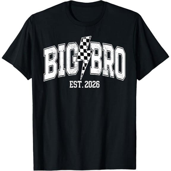 Big Bro Est 2026 New Big Brother Announcement Lightning Bolt Mens T-Shirt