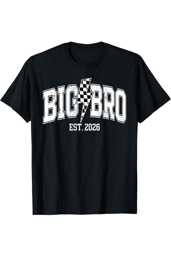 Big Bro Est 2026 New Big Brother Announcement Lightning Bolt Mens T-Shirt