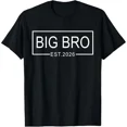 thumbnail image 1 of Big Bro Est. 2026 New Big Brother Pregnancy Announcement Sibling Gift Unisex T-Shirt, up to Size 5XL, 1 of 2