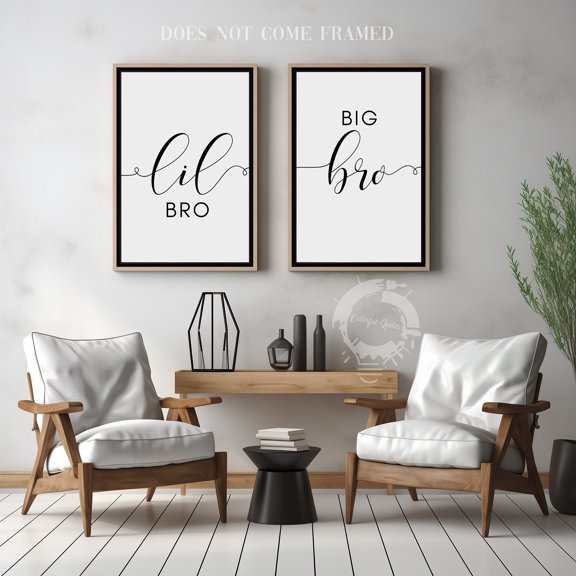 Big Bro Lil Bro Minimalist Poster Prints Set Home Wall Art Set 2
