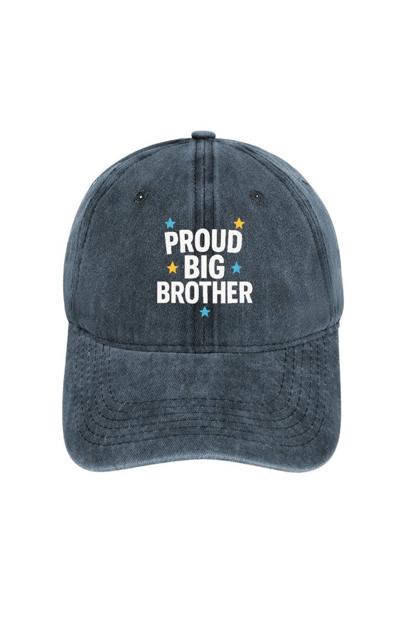 Big Bro Navy Cotton Baseball Cap for Men Women, Outdoor Casual Adjustable Hat