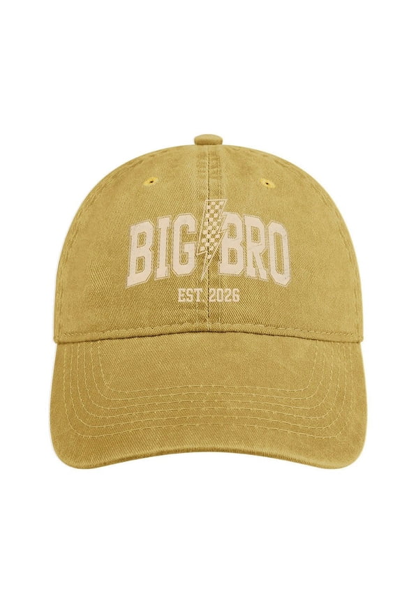 Big Bro Sand Colour Baseball Cap for Men Women, Adjustable Snapback Hats Cotton Hat