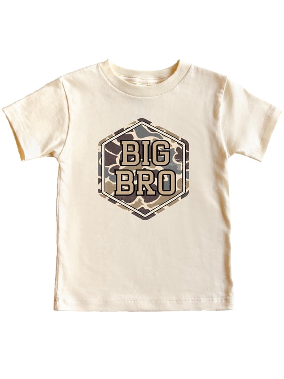 Big Bro Shirt Toddler and Kids Camo Big Brother T Shirt Sibling Announcement Graphic Tee Natural Shirt 3T
