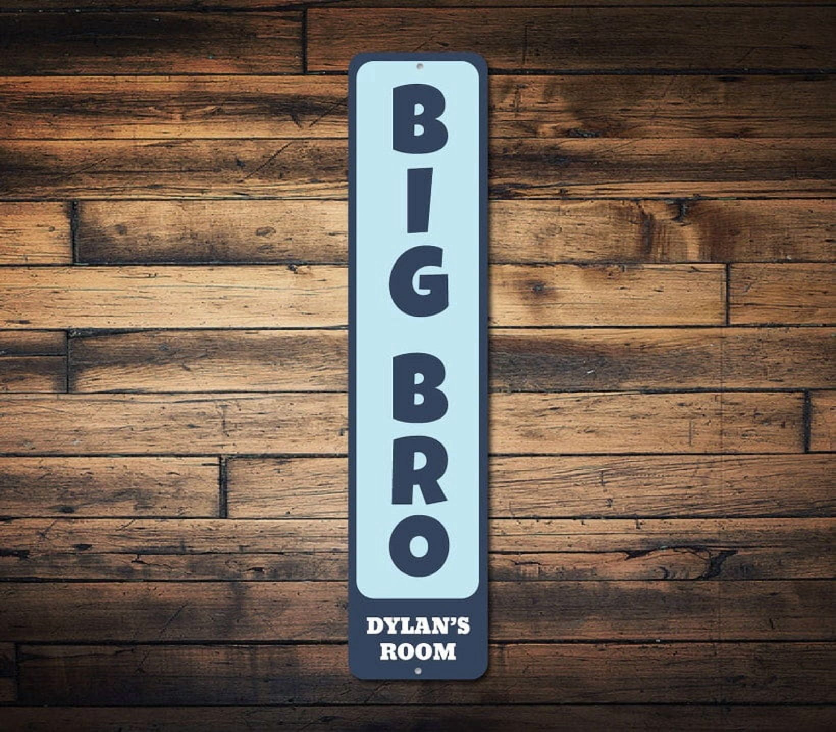 Big Bro Vertical Sign Child Name Boy Bedroom Metal Decor Custom Older ...