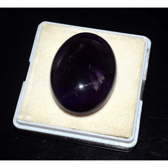 Big Broad Dark Purple Natural Amethyst Cabochon Oval Shape Loose Gemstone 93.80 Cts