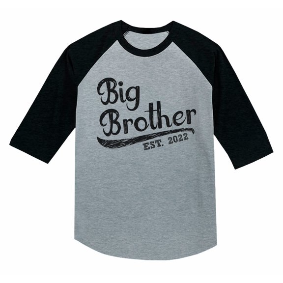 Big Brother 2022 Gift for Siblings Boys 3/4 Sleeve Baseball Jersey Toddler Shirt 2T Dark Gray