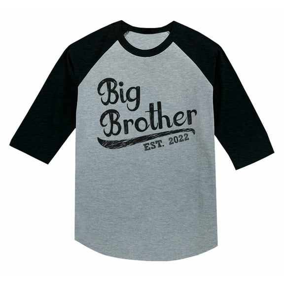 Big Brother 2022 Gift for Siblings Boys 3/4 Sleeve Baseball Jersey Toddler Shirt 5T Dark Gray