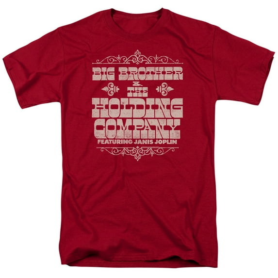 Big Brother And The Holding Company Fat Bottom Text Adult 18/1 T-Shirt Cardinal