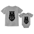thumbnail image 1 of Big Brother Bear shirt Little Baby Boy Girl bodysuit Matching Sibling Outfit Set Toddler Gray 3T / Baby Gray 6M (3-6M), 1 of 5