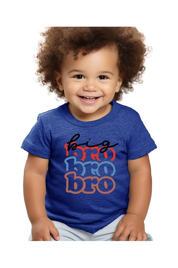 Big Brother Colorful Stacked Matching Sibling Outfit for Toddlers and Baby Boys Vintage Royal Shirt 4T