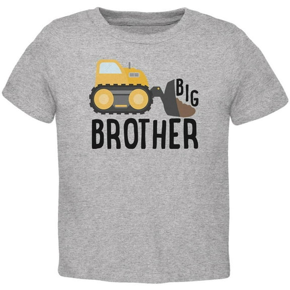 Big Brother Construction Truck Digger Toddler T Shirt Heather 4T