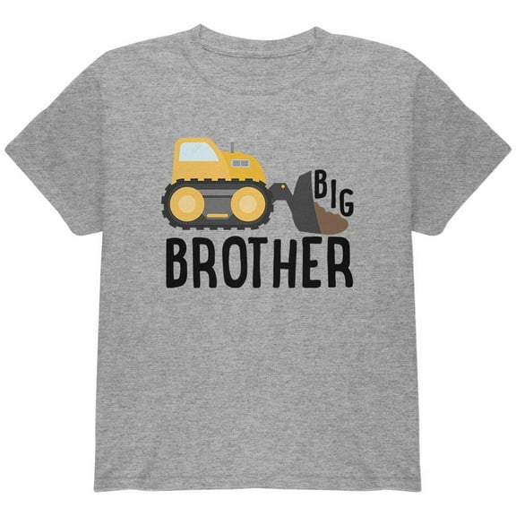 Big Brother Construction Truck Digger Youth T Shirt Heather Youth X-SM