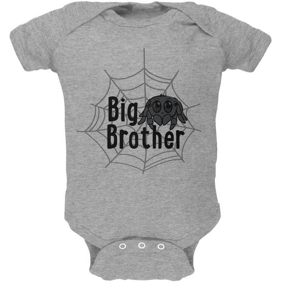 Big Brother Cute Spider Soft Baby One Piece Heather 9-12 M