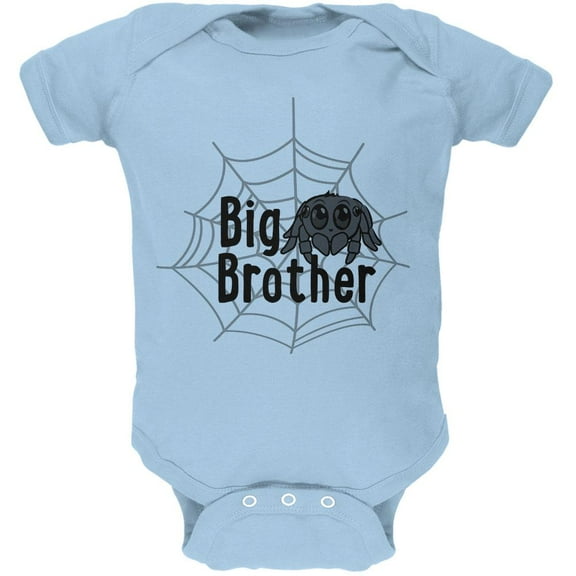 Big Brother Cute Spider Soft Baby One Piece Light Blue 18-24 M