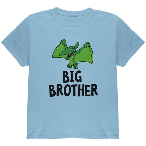 Big Brother Dino Dinosaur Pterodactyl Youth T Shirt Light Blue YLG