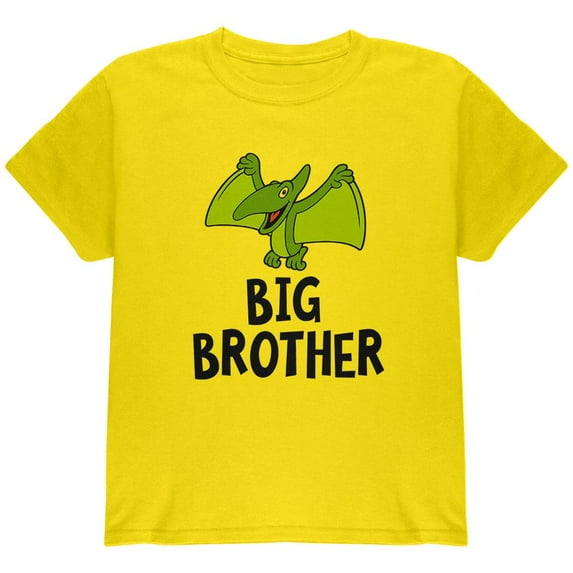 Big Brother Dino Dinosaur Pterodactyl Youth T Shirt Yellow YLG
