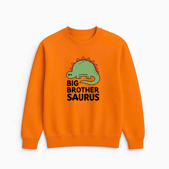 Big Brother Dinosaur Cartoon Retro Family Graphic Print Casual Outfit Sweatshirt, for men & women, up to size 5XL