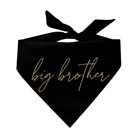 Big Brother Elegant Triangle Dog Bandana (Gold Print)