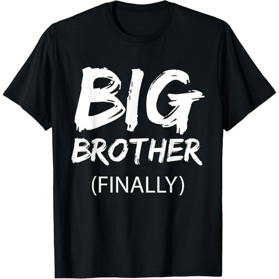 Big Brother Finally Shirt for Boys Kids Toddler Big Bro T-ShirtMen's and women's gift, black and white T-shirt, size: Extra large S-4XL
