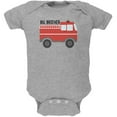 thumbnail image 1 of Big Brother Fire Truck Soft Baby One Piece Heather 9-12 M, 1 of 1