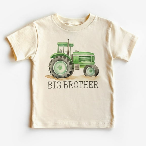 Big Brother Green Tractor Toddler Shirt Cute Big Bro Farm Life Tee Matching Sibling Outfit Boho Kids Shirts TODDLER SHORT SLEEVE TEE BELLA CANVAS 3001T