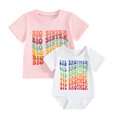 thumbnail image 1 of Big Brother Little Brother Big Sister Little Sister Sibling Matching Outfits Newborn Toddler Clothes T-shirt /Romper Bodysuit 2PCS Set, 1 of 7