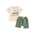 thumbnail image 1 of Big Brother Little Brother Matching Outfit Toddler Baby Boy Tractor Print Short Sleeve Shirts Shorts Set Summer Farm Clothes, 1 of 7