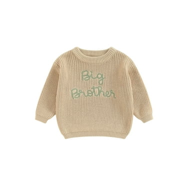 Big Brother Little Brother Matching Sweaters Todder Baby Boy Casual Letters Embroidery Knitted Pullover Winer Warm Knitwear