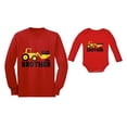thumbnail image 1 of Big Brother Little Brother Long Sleeve Shirts Tractor Loving Boys Siblings Set Toddler/Kids Long sleeve T-Shirt Red 2T / Baby Long Sleeve Bodysuit Red Newborn (0-3M), 1 of 7