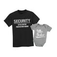 thumbnail image 1 of Big Brother & Little Sister Siblings Set Security For My Little Sister Shirts Toddler Kids T-Shirt Black 2T / Baby Bodysuit Gray Newborn (0-3M), 1 of 6