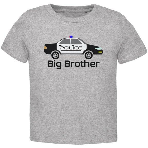 Big Brother Police Car Toddler T Shirt Heather 2T